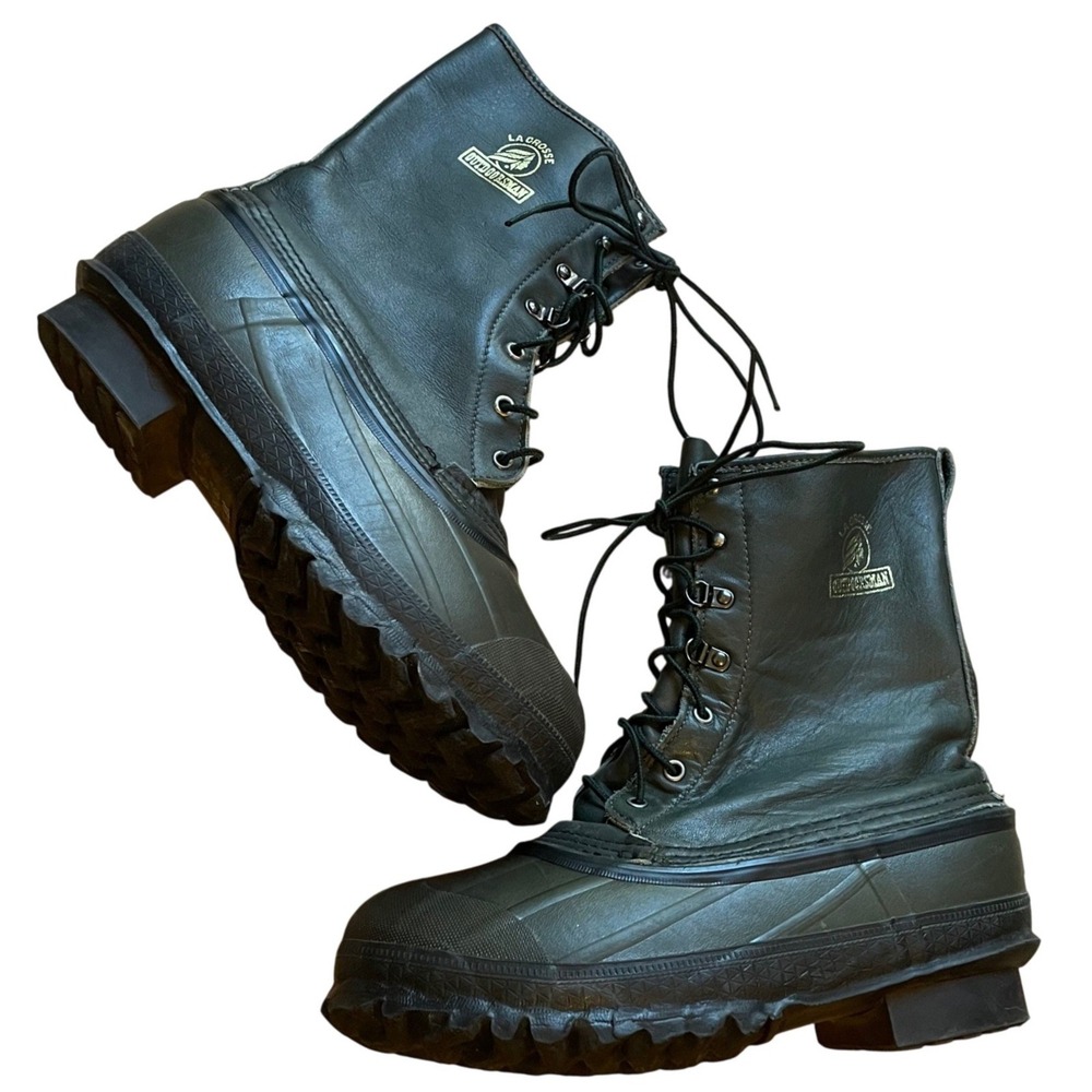 LaCrosse Outdoorsman Boots Rubber Leather Steel Shank Men 9 Waterproof Gorpcore